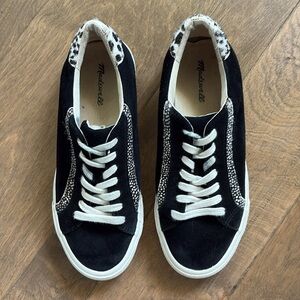 Madewell Sidewalk Low-Top Suede and Spot Calf Hair Sneakers Womens 8